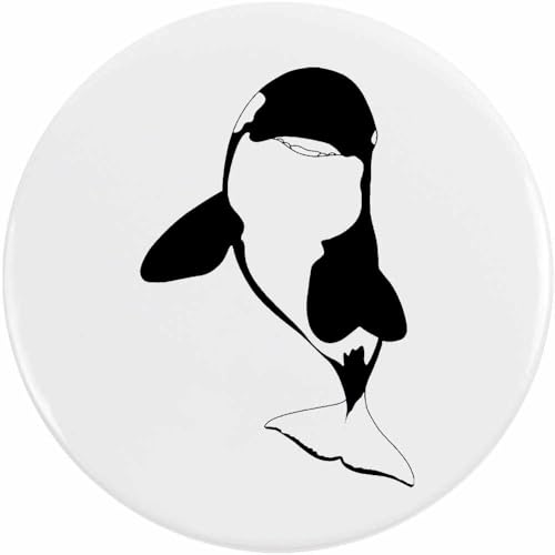 Azeeda 2 x 38mm 'Neugieriger Orca-Wal' Pin Knopf-Abzeichen (BB00145276) von Azeeda