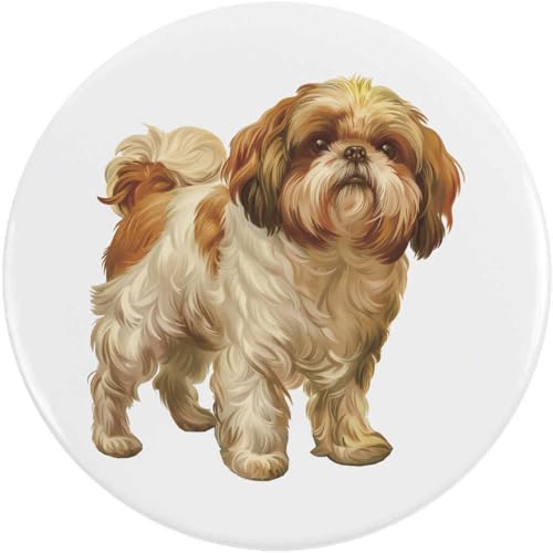 Azeeda 2 x 38mm 'Shih Tzu Hund stehend' Pin Knopf-Abzeichen (BB00144394) von Azeeda
