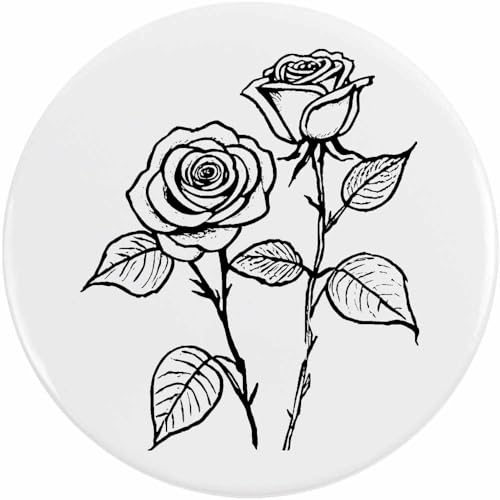 Azeeda 2 x 38mm 'Zwei Rosen' Pin Knopf-Abzeichen (BB00127713) von Azeeda