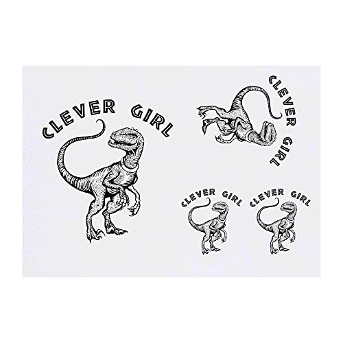 Azeeda 4 x 'Cleverer Mädchen-Dinosaurier' Temporäre Tattoos - Wasserfest, Hautfreundlich & Ungiftig · Transfers in Verschiedenen Größen (TO00060144) von Azeeda