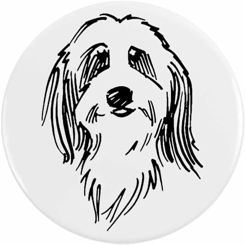 Azeeda 58mm 'Bärtiger Collie' Pin Knopf-Abzeichen (BB00057602) von Azeeda