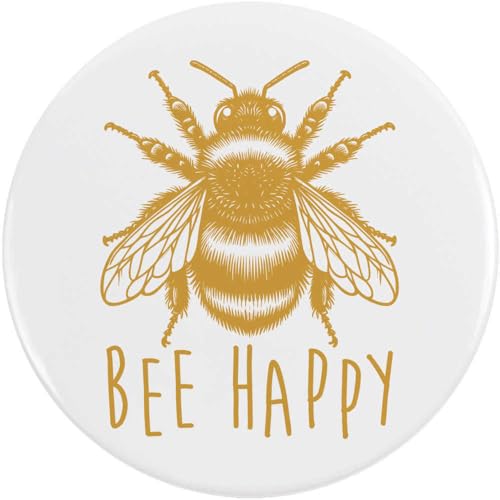 Azeeda 58mm 'Bee Happy Hummel' Pin Knopf-Abzeichen (BB00146031) von Azeeda