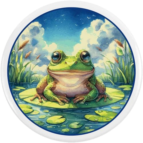 Azeeda 58mm 'Frosch auf Seerosenblatt' Pin Knopf-Abzeichen (BB00146408) von Azeeda