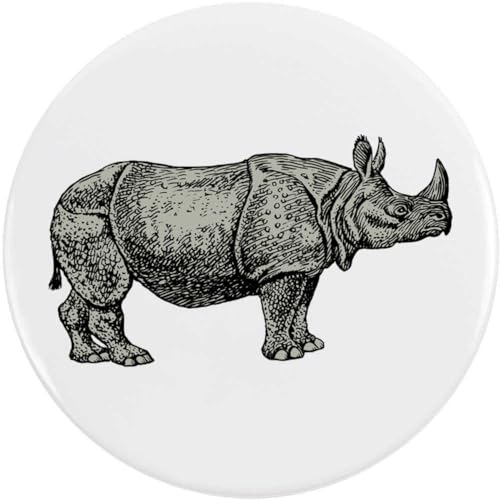 Azeeda 58mm 'Graues Nashorn' Pin Knopf-Abzeichen (BB00123826) von Azeeda