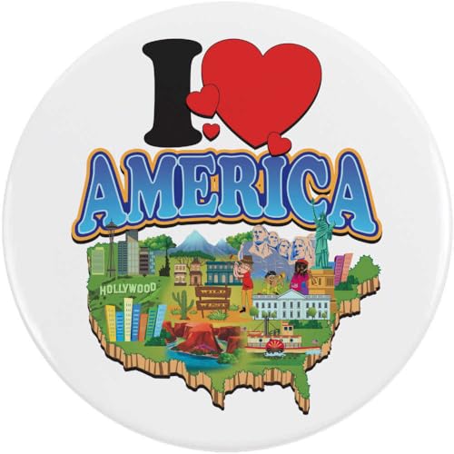 Azeeda 58mm 'I Love America' Pin Knopf-Abzeichen (BB00144627) von Azeeda