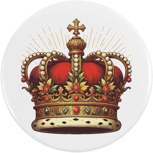 Azeeda 58mm 'Königskrone' Pin Knopf-Abzeichen (BB00149299) von Azeeda