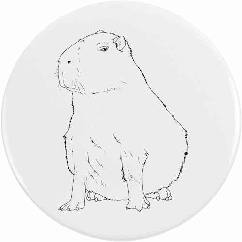 Azeeda 58mm 'Mürrischer Capybara' Pin Knopf-Abzeichen (BB00145215) von Azeeda