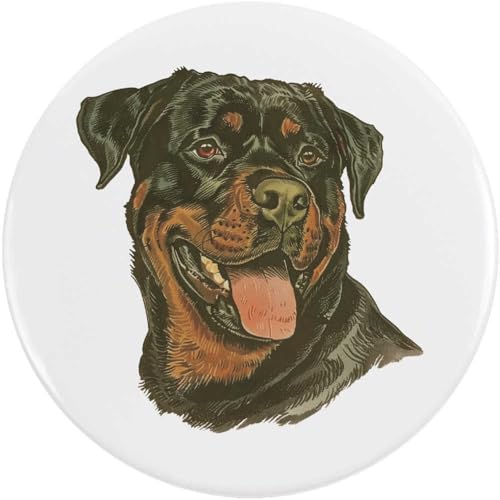 Azeeda 58mm 'Rottweiler Dog Portrait' Pin Knopf-Abzeichen (BB00146585) von Azeeda