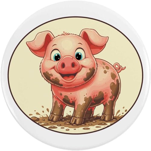Azeeda 58mm 'Süßes Schlammschwein' Pin Knopf-Abzeichen (BB00145998) von Azeeda