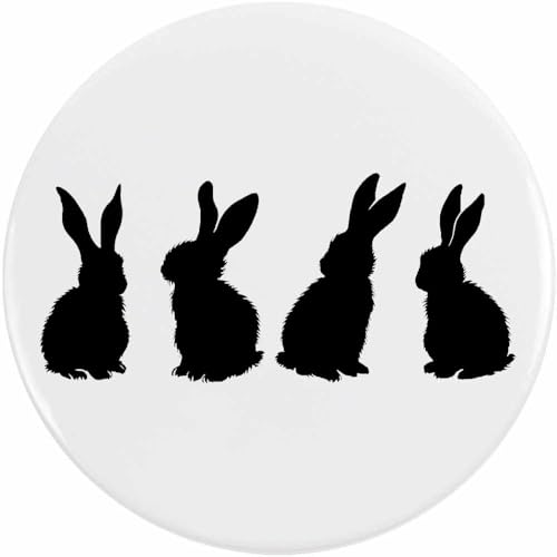 Azeeda 58mm 'Vier Hasen Silhouette' Pin Knopf-Abzeichen (BB00144972) von Azeeda