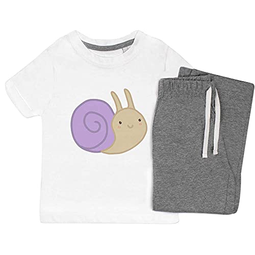 Azeeda 7-8 Jahre 'Glückliche Schnecke' Kinder Nachtwäsche/Pyjama Set (KP00066707) von Azeeda