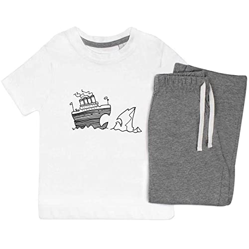 Azeeda 7-8 Jahre 'Titanic & Eisberg' Kinder Nachtwäsche/Pyjama Set (KP00058699) von Azeeda