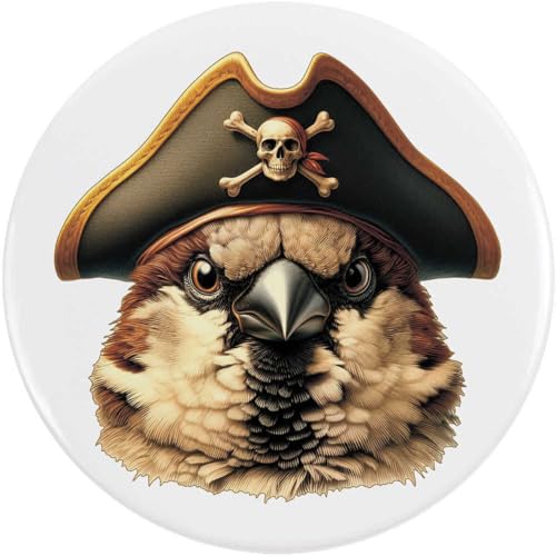 Azeeda 77mm 'Blackbeard Piratensperling' Pin Knopf-Abzeichen (BB00148945) von Azeeda