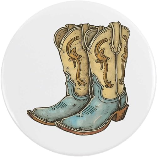 Azeeda 77mm 'Cowboystiefel' Pin Knopf-Abzeichen (BB00149781) von Azeeda