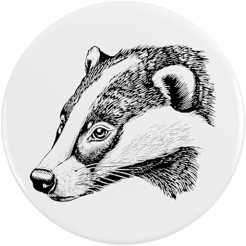 Azeeda 77mm 'Dachs-Porträt, Seitenansicht' Pin Knopf-Abzeichen (BB00144443) von Azeeda