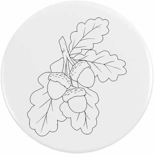 Azeeda 77mm 'Eicheln und Eichenblätter' Pin Knopf-Abzeichen (BB00145334) von Azeeda