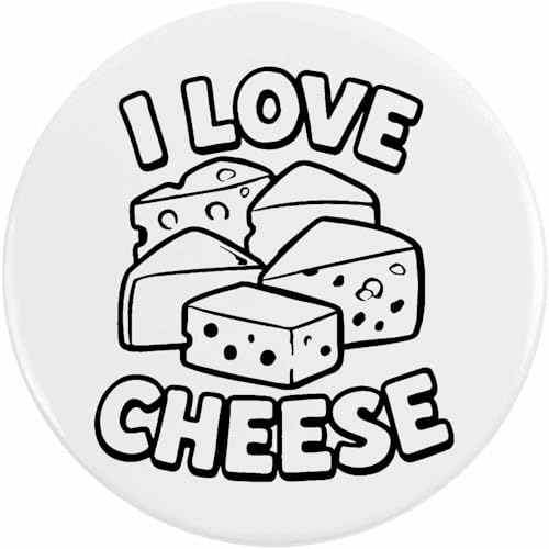 Azeeda 77mm 'I Love Cheese' Pin Knopf-Abzeichen (BB00145661) von Azeeda