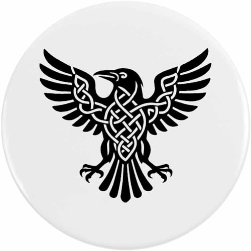 Azeeda 77mm 'Keltischer Rabe' Pin Knopf-Abzeichen (BB00146951) von Azeeda