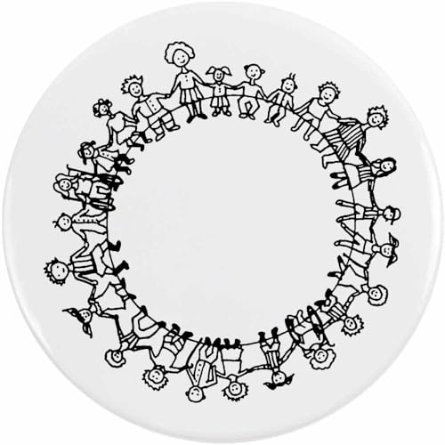 Azeeda 77mm 'Kinder halten sich an den Händen' Pin Knopf-Abzeichen (BB00101118) von Azeeda