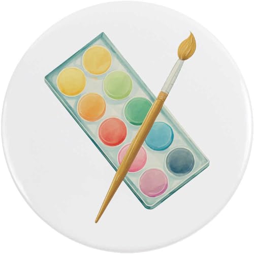 Azeeda 77mm 'Malen mit Pinsel' Pin Knopf-Abzeichen (BB00147611) von Azeeda