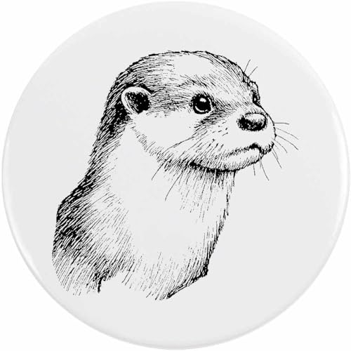 Azeeda 77mm 'Otter-Porträt, Seitenansicht' Pin Knopf-Abzeichen (BB00144737) von Azeeda