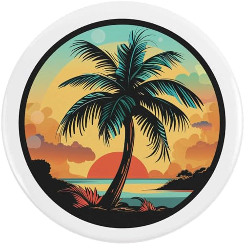 Azeeda 77mm 'Palme am Strand' Pin Knopf-Abzeichen (BB00124679) von Azeeda