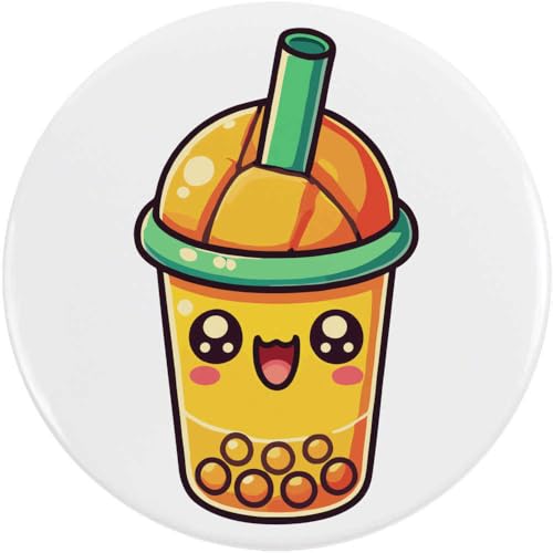 Azeeda 77mm 'Süßer Mango-Bubble-Tea' Pin Knopf-Abzeichen (BB00145958) von Azeeda