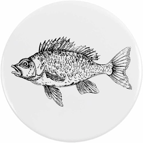 Azeeda 77mm 'Vintage Fisch Seitenansicht' Pin Knopf-Abzeichen (BB00144401) von Azeeda
