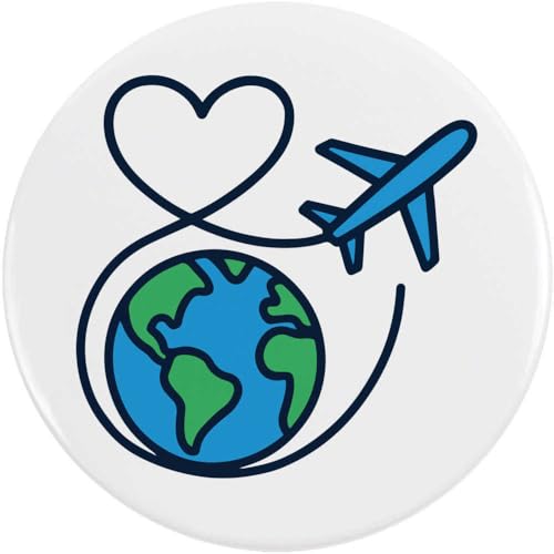 Azeeda 77mm 'Weltreiseliebe' Pin Knopf-Abzeichen (BB00144938) von Azeeda