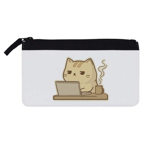 Azeeda 'Arbeitskatze mit Kaffee' Stifteetui (PC00056604) von Azeeda