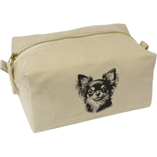 Azeeda 'Langhaariger Chihuahua' Wasch/Make-up Tasche (CS00040530) von Azeeda