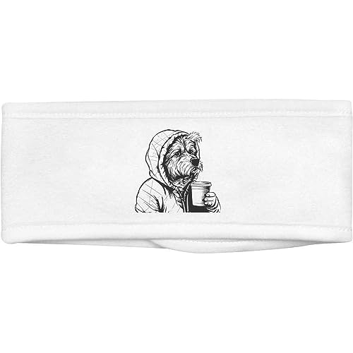 'Hund im Kapuzenpullover mit Kaffee' Beauty Head Band/Haarband (HB00026586) von Azeeda