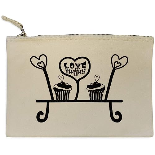 'Ich Liebe Muffins' Clutch/Makeup-Fall (CL00031999) von Azeeda