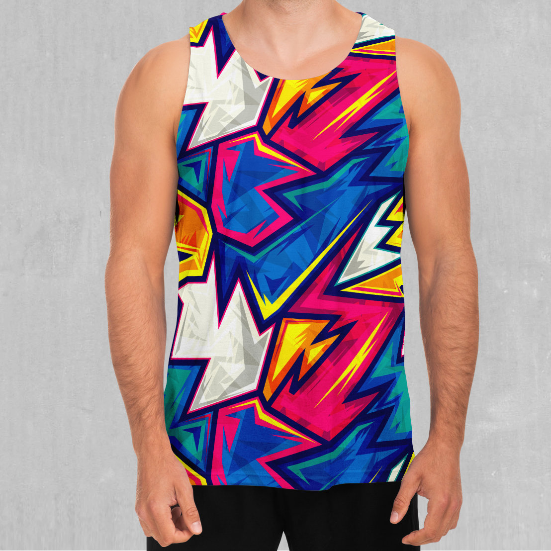 Blitz Abstraktes Muster Herren Tank Top Muskel Ärmelloses Shirt von AzimuthClothingStore