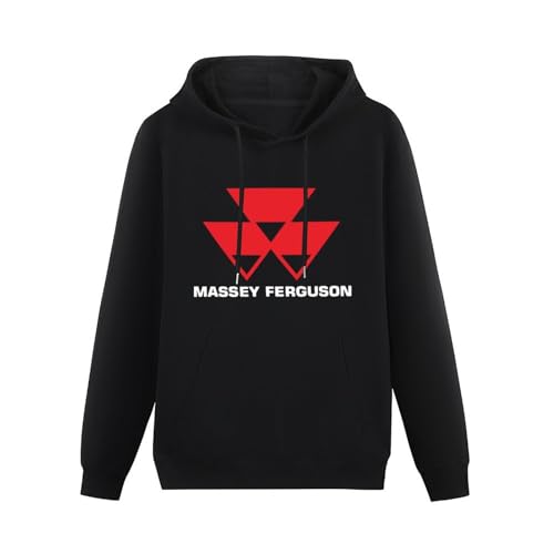 New Massey Ferguson Tractor Agriculture Logo Men's Warm Hoodie Fluffy Pullover Long Sleeve Sweatshirt with Two Pocket Size L von Azizat