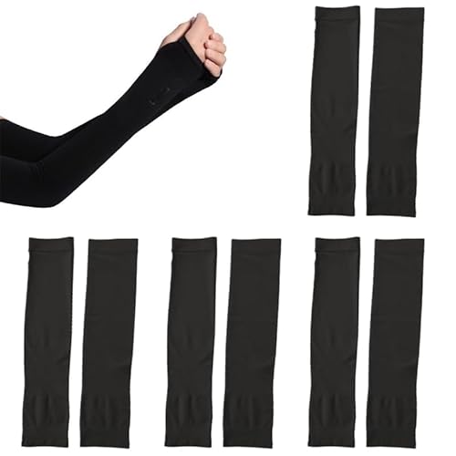 Azlanway UV-Schutz Ärmel UPF 50+ Kühlende Armlinge Arm Sleeves für Damen & Herren, 4 Paar Nahtlose Armschützer Sommer Armstulpen Tattoo Cover, für Outdoor Sport Golf Basketball Radfahren Joggen von Azlanway