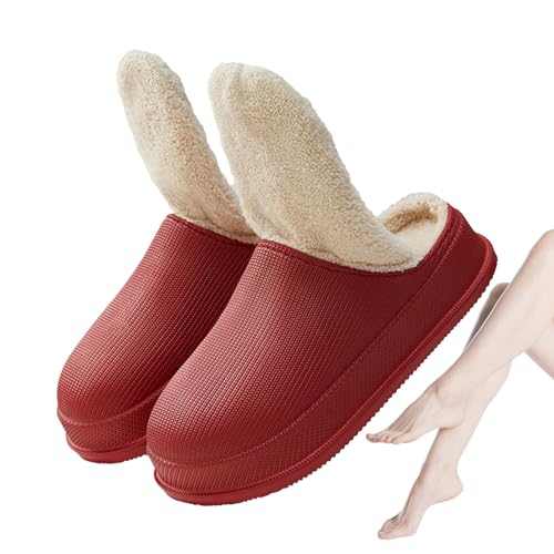 Aznever Gemütliche Plateau-Hausschuhe,Warme Plüsch-Slip-On-Schuhe - Indoor Outdoor Clog Flauschige Winter-Hausschuhe für Männer und Frauen von Aznever