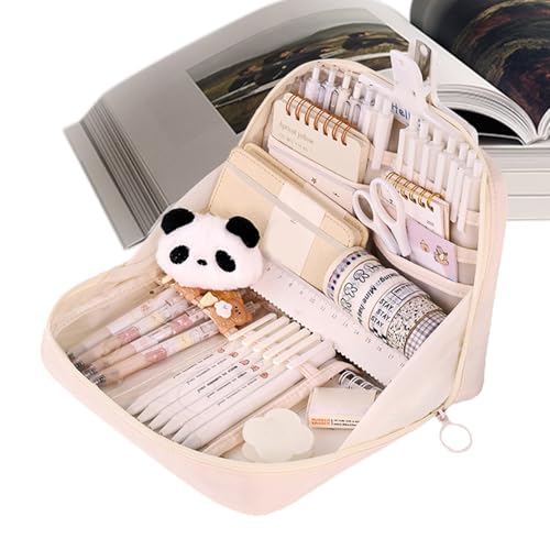 Aznever Großes Federmäppchen, Federmäppchen mit Griff | Große Stifttasche mit 12 Fächern | Tragbare Organizer-Schule-Briefpapiertasche mit Tragegriff für Lineal, Marker von Aznever