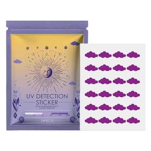 Aznever UV Detection Stickers For Sunscreen,UV-Erkennungsaufkleber - 24 Stück Sonnenschutzpflaster,Sonnenschutz-Aufkleber, Sonnenschutz-Erinnerungsaufkleber, Sonnenschutz-UV-Aufkleber von Aznever