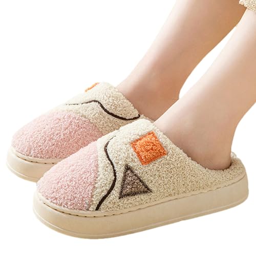 Baumwollhausschuhe - Plüsch-Hausschuhe mit rutschfester Sohle | Winter Slip-On Fuzzy Bequeme Indoor Outdoor Hausschuhe für Frauen Mutter Freundin Aznever von Aznever