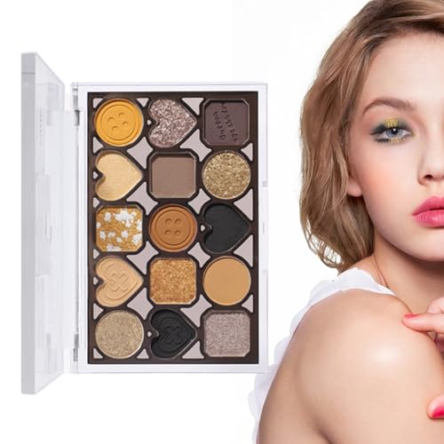 Feines Glitzer-Lidschattenpulver | 15 Farben Ultra Shimmer Holiday Eye Palette - Make-up-Zubehör für Gesichts-Körper-Augen-Make-up, Outdoor-Aktivitäten, Termine, Verabredungen, Reisen Aznever von Aznever