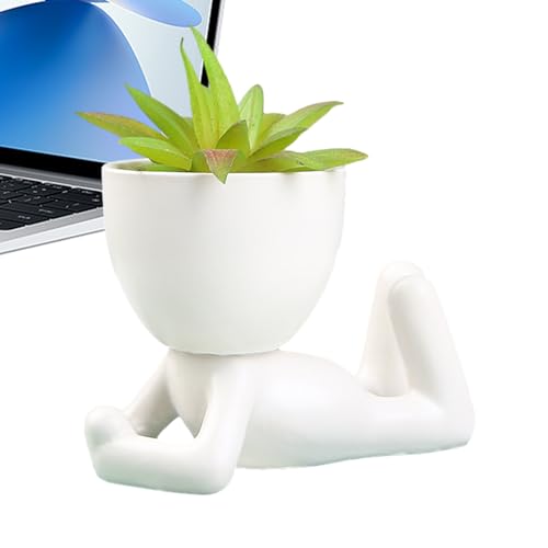 Figur-Blumenvase, Körperfigur-Übertopf,Kleine Figur Keramik kreative Tischplatte Blumentopf Vase - People Planters Head Face Planter Minimalist Statue Abstract Decor für Esstisch Zuhause Figur-Blumenvase, Körperfigur-Übertopf,Kleine Figur Keramik kreative Tischplatte Blumentopf Vase - People Planters Head Face Planter Minimalist Statue Abstract Decor für Esstisch Zuhause von Aznever