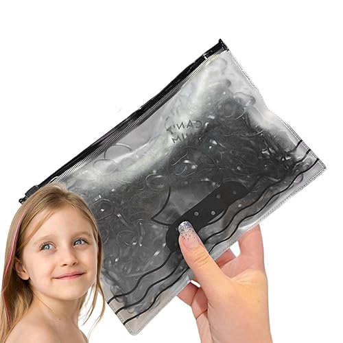 Haargummis | Schwarze Kinderhaarbänder für Mädchen 1000 Stück,Mini-Gummibänder mit starker Zugfestigkeit, Haargummibänder, die keine Schäden an den Haaren von Mädchen und Kindern verursachen von Aznever