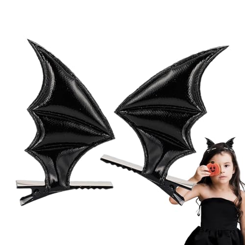 Halloween Haarspangen - 2 Stück Cosplay Haarschmuck,Halloween Fledermausflügel Haarspangen für Party Cosplay Requisiten, Haarspange, Haarnadel Haarschmuck von Aznever