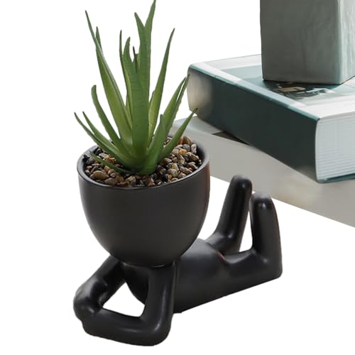 Körperfigur-Pflanzgefäß, Keramikvasen für Blumen,Kleine Figur Blumentopf Ornamente Blumentopf Desktop Vase | People Planters H F Planter Minimalist Statue Abstract Decor für Esstisch Körperfigur-Pflanzgefäß, Keramikvasen für Blumen,Kleine Figur Blumentopf Ornamente Blumentopf Desktop Vase | People Planters H F Planter Minimalist Statue Abstract Decor für Esstisch von Aznever
