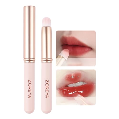 Lippenpinsel mit rundem Kopf - Multifunktionaler Lippenverwischpinsel mit Metallgriff | Schönheitsprodukte für Lippenstift, Lidschatten, Lippenbalsam, Lipgloss, Lippenglasur200/200) Aznever von Aznever