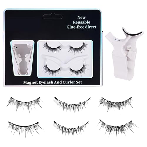 Magnetische Wimpern mit Applikator, wiederverwendbare magnetische Wimpern - 2 Paar wiederverwendbare Magnetwimpern, kein Kleber oder Eyeliner erforderlich | Falsche Wimpernverlängerungsset, von Aznever