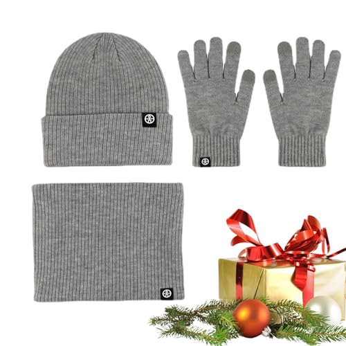 Mütze Handschuhe Schal Set Damen,Winter-Mütze-Schal-Handschuhe | Warme Fleece-Mütze, Beanie-Handschuhe für kaltes Wetter, Schal zum Skifahren, Camping, Snowboarden Aznever von Aznever