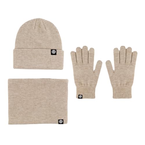 Mütze Handschuhe Schal Set Damen - Warmes Mützen-Schal-Handschuh-Set | Thermo-Strickmütze, weiche warme Handschuhe, Schal zum Skifahren, Wandern, Rodeln, Camping, Reisen, Skaten Aznever von Aznever