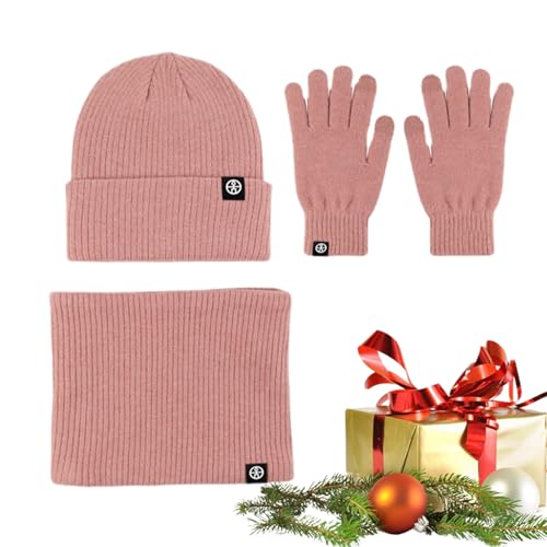 Mütze-Schal-Handschuh-Set für Damen | Warmes Mützen-Schal-Handschuh-Set,Thermo-Wintermütze, Schal, Handschuhe aus weichem Fleece zum Skaten, Reisen, Wandern, Camping, Snowboarden, Skifahren Aznever von Aznever